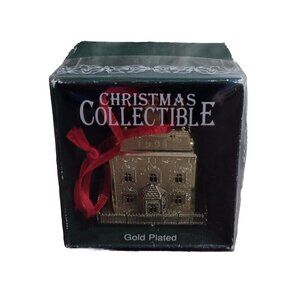 Vintage Dayton Hudson 1991 Gold Plated Holiday Ornament House